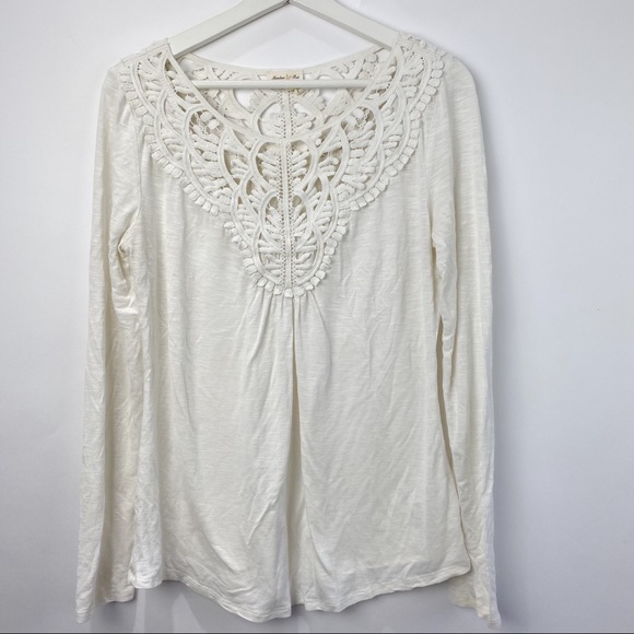 Anthropologie Tops - Meadow Rue Anthropologie cream long sleeve top